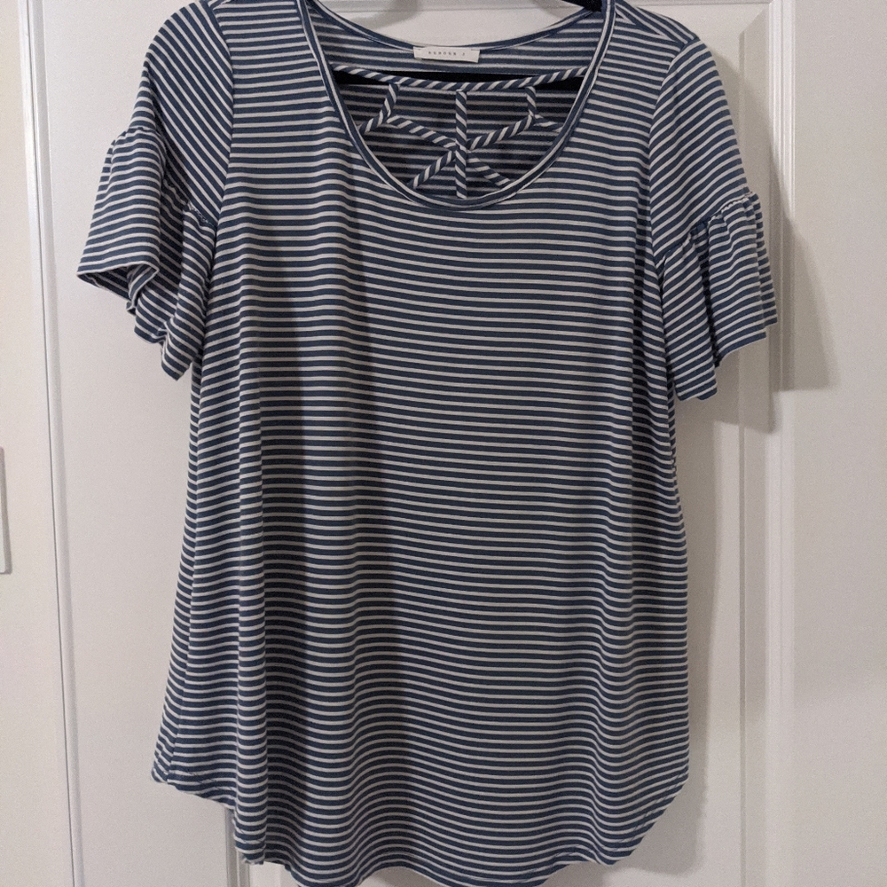 Oversized Navy Striped Top